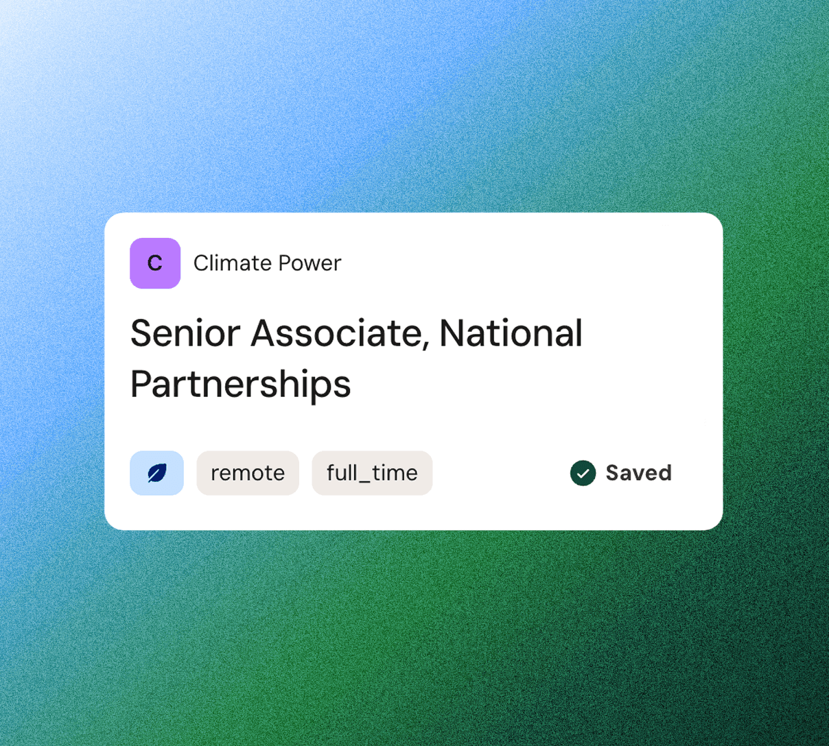 A saved climate role